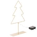Floristik24 Juletræssilhuet med 60 varmt hvide LED'er til indendørs borddekoration, 37 cm