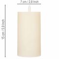 LED-søjlelys af ægte voks i hvid med timerfunktion, varm hvid, 15 cm | Floristik24.dk