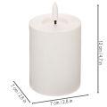 LED-søjlelys, flimrende, med timer, Ø7 cm, 12 cm | Floristik24.dk