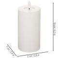 LED-søjlelys, flimrende, med timer, Ø7 cm, 16 cm | Floristik24.dk