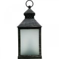 LED Lanterne med Timer Deco Lanterne Vintage Sølv H23cm
