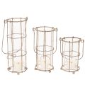 Havelanterne, metalvindlampe Ø8,5 cm H23/18,5/14,5 cm 3-delt sæt | Floristik24.dk