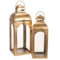 Floristik24 Lanterne metal glas metal messing look H50cm sæt med 2