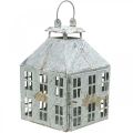 Floristik24 Vintage dekorativ lanterne metal lys hus hvid rust H35cm