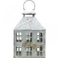 Floristik24 Vintage dekorativ lanterne metal lys hus hvid rust H35cm