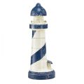 Floristik24 Lighthouse Maritime borddekoration blå hvid Ø10,5cm H28,5cm