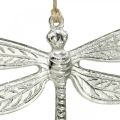 Floristik24 Dragonfly lavet af metal, sommerdekoration, dekorativ guldsmede til ophængning af sølv B12,5cm