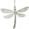 Floristik24 Dragonfly lavet af metal, sommerdekoration, dekorativ guldsmede til ophængning af sølv B12,5cm