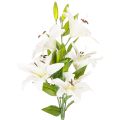 Floristik24 Kunstige liljer, 6 hvide blomster, realistisk blomstrende gren, 66 cm