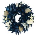 Floristik24 Maritim dekorativ krans med skaller blå naturfarver Ø27cm