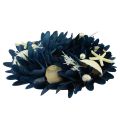 Floristik24 Maritim dekorativ krans med skaller blå naturfarver Ø27cm
