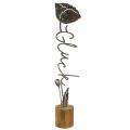 Floristik24 Metal deco-blomst træstativ med bogstavet &quot;Happiness&quot; H40cm