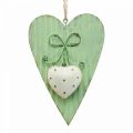 Floristik24 Metalhjerte, dekorativt hjerte til ophængning, hjertedekoration H14,5cm 2stk