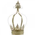 Floristik24 Dekorativ krone til ophæng, plantekasse, metaldekoration, Advent Golden, antik look Ø19,5cm H35cm