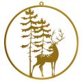 Floristik24 Dekorativ ring guld til at hænge op hjorte metal dekoration jul Ø38cm