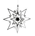 Floristik24 Stor metalstjerne til hængende sølv 24cm