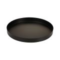 Floristik24 Metalbakke rund lysbakke sort Ø20cm H2,5cm 2stk