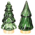 Floristik24 Glasjuletræ med LED-lys, borddekoration, jul, 13 cm, 2 stk.