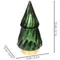 Glasjuletræ med LED-lys, borddekoration, jul, 13 cm, 2 stk. | Floristik24.dk