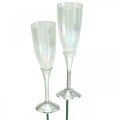 Floristik24 Mini champagne glas nytårsaften dekoration til stick 7,5cm 24stk
