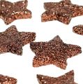 Floristik24 Mini glitter stjerne til at sprede brune 2,5 cm 48st