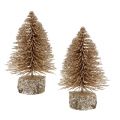Floristik24 Mini juletræ guld med glitter 6 stk