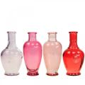 Floristik24 Minivaser glas dekorative glasvaser pink pink rød lilla 15cm 4stk