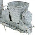Floristik24 Urtepotte løbehjul metal vintage hvid vasket 35×12×23cm