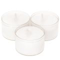 Floristik24 Natlys Fyrfadslys Hvide i Plastbakke 8 Timer 50 Stk.