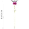 Kunstig nellike, tofarvet, lang stilk 56 cm, bundt med 8 stk. | Floristik24.dk