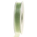 Floristik24 Organza bånd grøn gavebånd selvkant lime grøn 15mm 50m