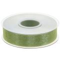 Floristik24 Organza bånd grøn gavebånd selvkant lime grøn 25mm 50m