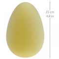 Floristik24 Påskeæg dekoration æg plast lys gul flokket 25cm