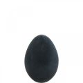 Floristik24 Påskeæg dekoration æg sort plastik flokket 20cm