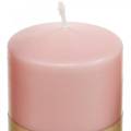 Floristik24 PURE søjlelys 90/60 pink dekorativt lys bæredygtig naturlig vokslysdekoration