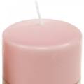Floristik24 PURE søjlelys 90/70 pink naturligt vokslys bæredygtig lysdekoration