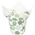 Floristik24 Papirblomsterpotte med kløvermotiv, nytårsdekoration, 12 cm, 12 stk.