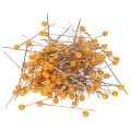 Floristik24 Orange perlehovedede nåle til blomsterartikler, Ø4 mm, 40 mm, 150 stk.