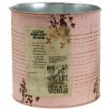 Floristik24 Plantekasse gammel pink dekorativ æske metal vintage Ø15,5cm H15cm
