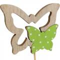 Floristik24 Plantestik sommerfugl på pind træ fjeder dekoration 16stk