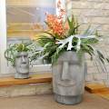 Floristik24 Plantehoved Moai buste grå H28cm