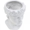 Floristik24 Plantehoved buste kvinde hvid keramisk blomstervase H19cm