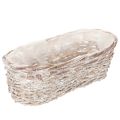 Floristik24 Kurvplantekasse med folieindsats, oval, hvid, 37 cm