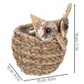 Håndflettet uglekurvdekoration til vindueskarm, 18 cm | Floristik24.dk