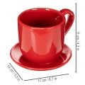 Stor dekorativ kop med underkop, egnet som urtepotte, 17 cm | Floristik24.dk