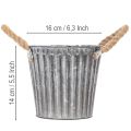Metalplantepotte, dekorativ potte med håndtag, plantekasse, cachepot Ø16,5 cm | Floristik24.dk
