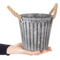 Metalplantepotte, dekorativ potte med håndtag, plantekasse, cachepot Ø16,5 cm | Floristik24.dk