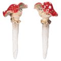 Floristik24 Dekorativ figur af svampeprop, pige og dreng, fluesvamp med ansigt, 13 cm, 2 stk.