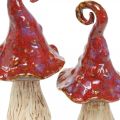 Floristik24 Keramiske svampe magisk skov rød dekorativ svampe keramisk dekoration H16cm 2 stk.