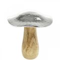 Floristik24 Deco svampe metal træ sølv, naturlig efterårsdekoration 13cm